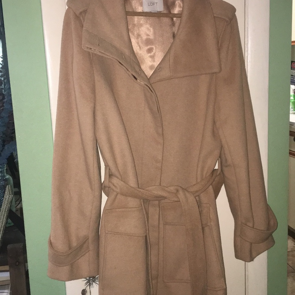 Ann Taylor lLoft long belted pea coat.